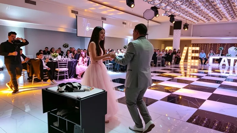 Show en la pista de una fiesta de 15