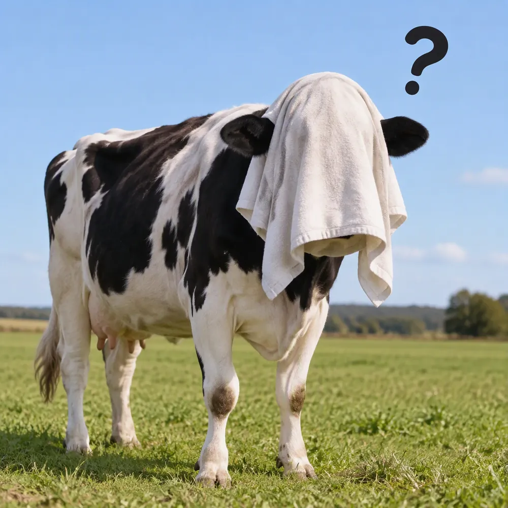 Un animal misterioso tapado con una tela